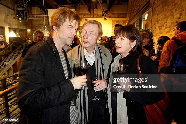 Actor and singer Campino and actor Otto Sander and Monika Hansen attend the afterparty following the premiere of 'Palermo Shooting' at cinema...