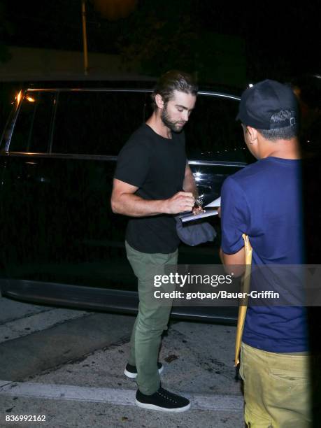 Chace Crawford is seen on August 21, 2017 in Los Angeles, California.
