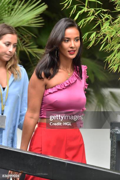 Maya Jama seen at the ITV Studios on August 22, 2017 in London, England.