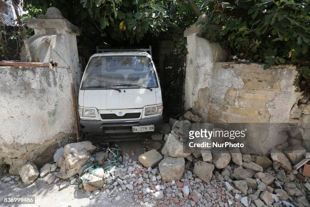 House, destroyed in the earthquake, is seen in one of the more heavily damaged areas on August 22, 2017 in Casamicciola Terme, Italy. A magnitude-4.0...