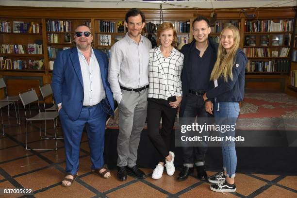 Armin Rohde, Torben Liebrecht, Franziska Weisz, Sebastian Fitzek and Lina Hueesker during the RTL Event Movie 'Das Joshua-Profil' Photocall In Berlin...