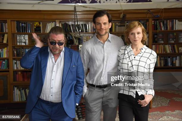 Armin Rohde, Torben Liebrecht and Franziska Weisz during the RTL Event Movie 'Das Joshua-Profil' Photocall In Berlin on August 22, 2017 in Berlin,...