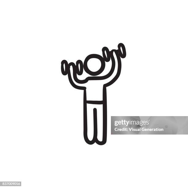 Hombre Haciendo Ejercicio Con Pesas Dibujo Icono Ilustración de stock - Getty Images Hombre Haciendo Ejercicio Con Pesas Dibujo Icono Ilustración de stock - Getty Images