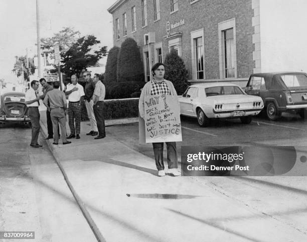 Employe Dismissal Results in Walkout James R. Gullemann walks a picket line Wednesday morning to protest his dismisÂ­sal from the Mountain States...