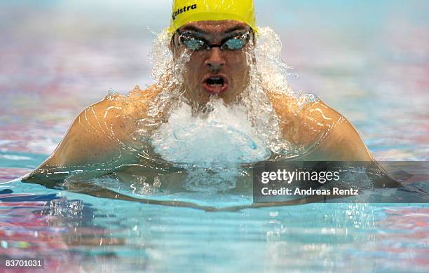 Christian Sprenger of Australia competes during the heats of the men's 50m breaststroke event at the FINA short course swimming World Cup final on...