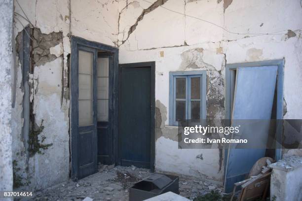 House, damaged in the earthquake, is seen in one of the more heavily damaged areas on August 22, 2017 in Casamicciola Terme, Italy. A magnitude-4.0...