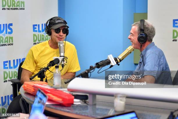 Elvis Duran interviews Diplo during his visit to "The Elvis Duran Z100 Morning Show" at Z100 Studio on August 22, 2017 in New York City.