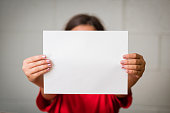Girl with Blank Paper