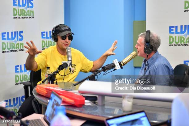 Elvis Duran interviews Diplo during his visit to "The Elvis Duran Z100 Morning Show" at Z100 Studio on August 22, 2017 in New York City.