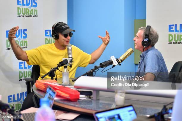Elvis Duran interviews Diplo during his visit to "The Elvis Duran Z100 Morning Show" at Z100 Studio on August 22, 2017 in New York City.