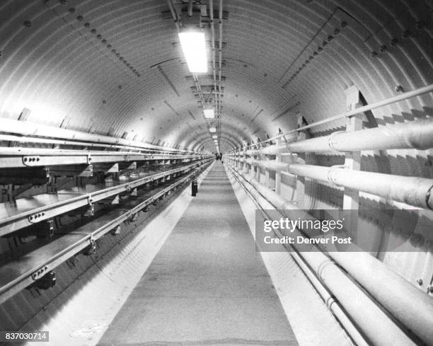 This is one of the tunnels that connect the missile control center with the silos. The U.S. Will have 540 of the 5,000- mile missiles cocked and...