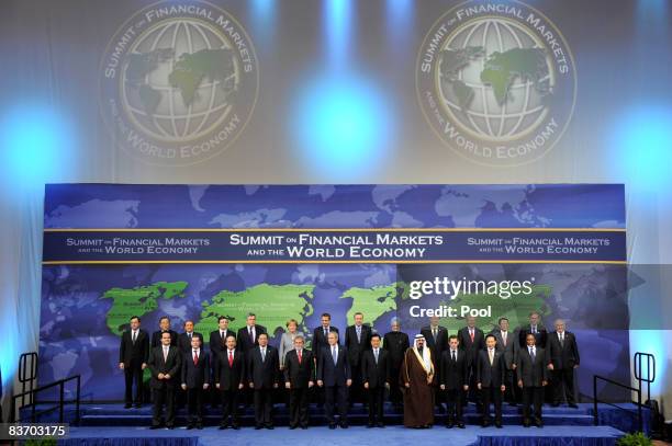 Leaders Financial Stability Forum Chairman Mario Draghi, UN Secretary General Ban Ki-moon, European Commission President Jose Manuel Barroso, Italian...