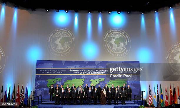 Leaders Financial Stability Forum Chairman Mario Draghi, UN Secretary General Ban Ki-moon, European Commission President Jose Manuel Barroso, Italian...