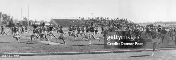 Cross-country Harriers From 13 Schools Provide A Mob Scene Saturday In 14th Annual Running Of The Denver Prep League's Invitational Meet At South...