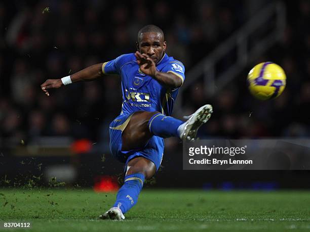 Jermain Defoe of Portsmouth in action during the Barclays Premier League match between West Ham United and Portsmouth at Upton Park on November 15,...