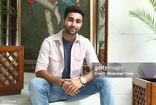 Bollywood actor Aadar Jain poses during an interview at Hotel Le Meridien, on August 16, 2017 in New Delhi, India.