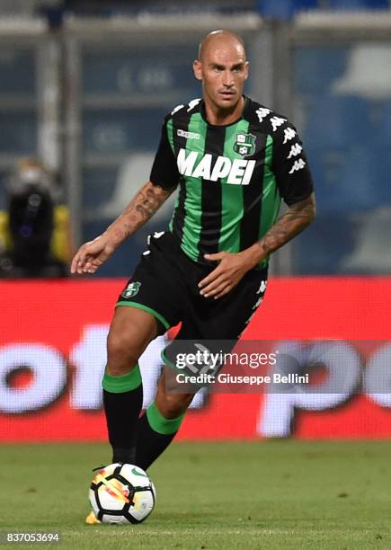 Paolo Cannavaro of US Sassuolo in action during the Serie A match between US Sassuolo and Genoa CFC at Mapei Stadium - Citta' del Tricolore on August...