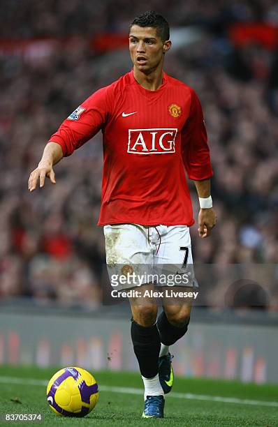 Cristiano Ronaldo of Manchester United in action during the Barclays Premier League match between Manchester United and Stoke City at Old Trafford on...