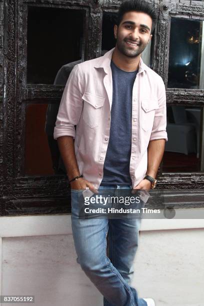 Bollywood actor Aadar Jain poses during an interview at Hotel Le Meridien, on August 16, 2017 in New Delhi, India.