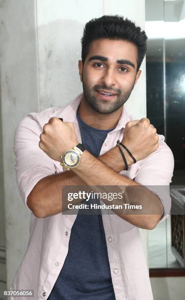 Bollywood actor Aadar Jain poses during an interview at Hotel Le Meridien, on August 16, 2017 in New Delhi, India.