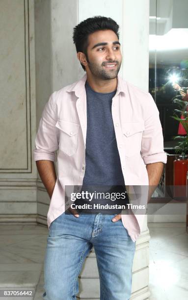 Bollywood actor Aadar Jain poses during an interview at Hotel Le Meridien, on August 16, 2017 in New Delhi, India.