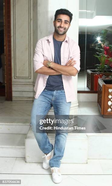 Bollywood actor Aadar Jain poses during an interview at Hotel Le Meridien, on August 16, 2017 in New Delhi, India.