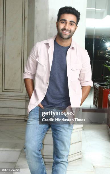 Bollywood actor Aadar Jain poses during an interview at Hotel Le Meridien, on August 16, 2017 in New Delhi, India.