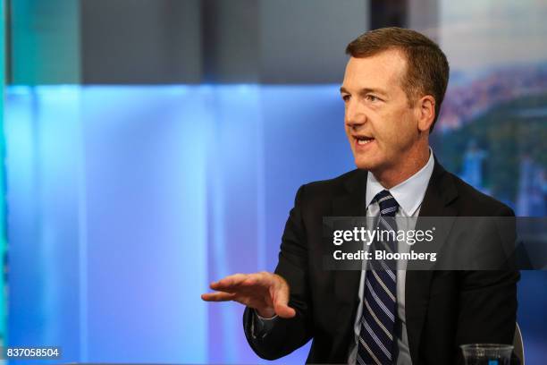 Mike Wilson, chief U.S. Equity strategist at Morgan Stanley & Co., speaks during a Bloomberg Television interview in New York, U.S., on Tuesday, Aug....