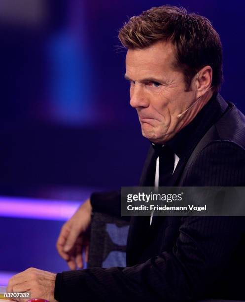 Dieter Bohlen looks on during the semifinal of the TV show 'The Supertalent' on November 15, 2008 in Cologne, Germany.