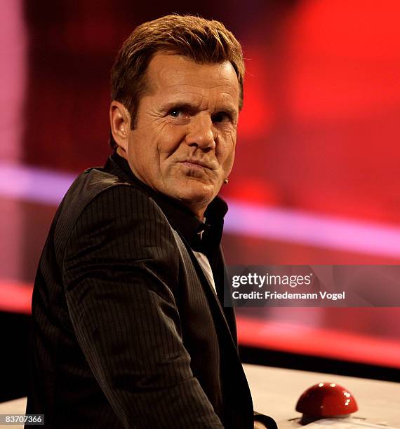 Dieter Bohlen looks on during the semifinal of the TV show 'The Supertalent' on November 15, 2008 in Cologne, Germany.