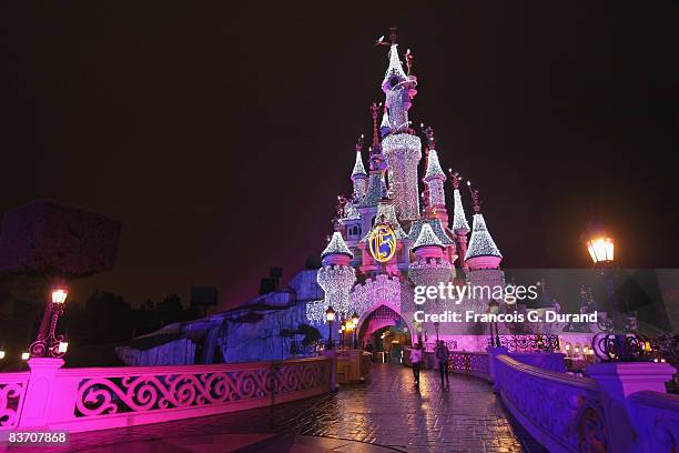 Sleeping Beauty Castle of Disneyland Resort Paris during the Christmas Lights Switching on day, on November 15, 2008 in Marne la Valle, France.