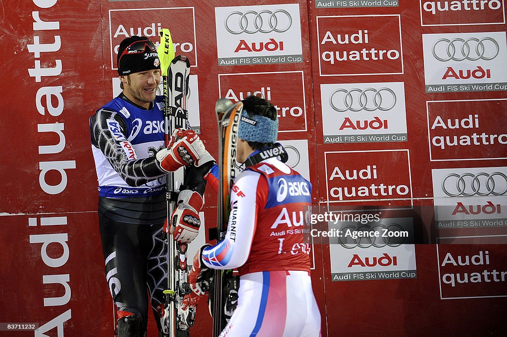 Second placed Bode Miller of USA shakes hands with 1st placed... News ...