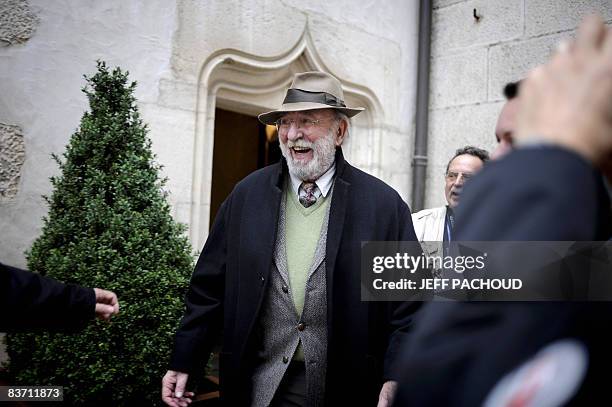 French actor Jean-Pierre Marielle smiles prior to attending the Hospices de Beaune charity auction wine sale, on November 16, 2008 in Beaune, central...