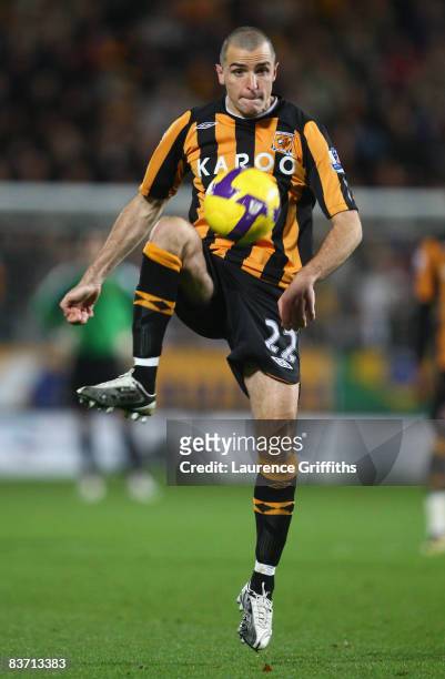 Dean Marney of Hull City in action during the Barclays Premier League match between Hull City and Manchester City at The KC Stadium on November 16,...