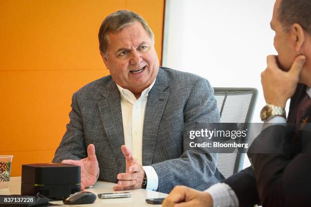 Hernan Rincon, president and chief executive officer of Avianca Holdings SA, speaks during an interview in New York, U.S., on Tuesday, Aug. 22, 2017....