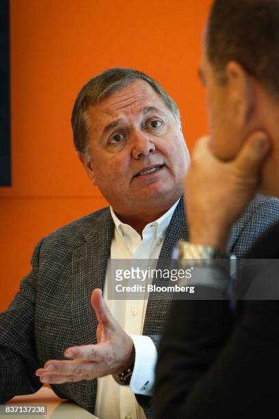 Hernan Rincon, president and chief executive officer of Avianca Holdings SA, speaks during an interview in New York, U.S., on Tuesday, Aug. 22, 2017....