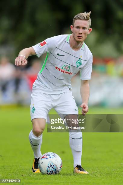 Florian Kainz of Bremen controls the ball during the pre-season friendly between Werder Bremen and Wolverhampton Wanderers at Parkstadion Zell Am...