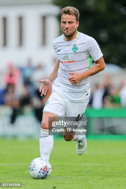 Philipp Bargfrede of Bremen controls the ball during the pre-season friendly between Werder Bremen and Wolverhampton Wanderers at Parkstadion Zell Am...