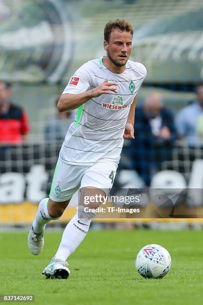 Philipp Bargfrede of Bremen controls the ball during the pre-season friendly between Werder Bremen and Wolverhampton Wanderers at Parkstadion Zell Am...