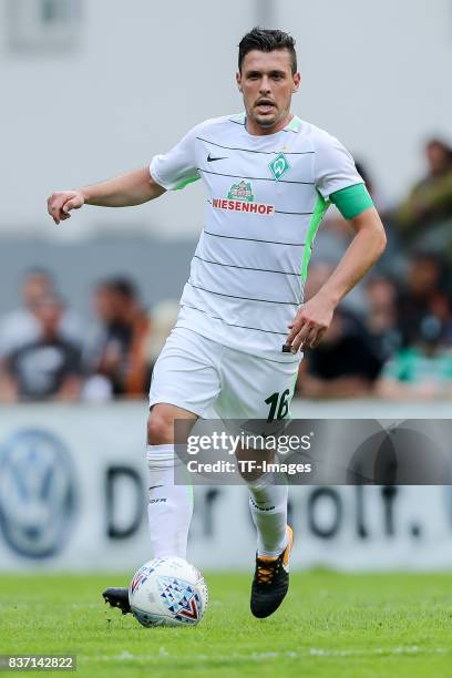 Zlatko Junuzovic of Bremen controls the ball during the pre-season friendly between Werder Bremen and Wolverhampton Wanderers at Parkstadion Zell Am...