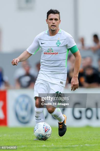 Zlatko Junuzovic of Bremen controls the ball during the pre-season friendly between Werder Bremen and Wolverhampton Wanderers at Parkstadion Zell Am...