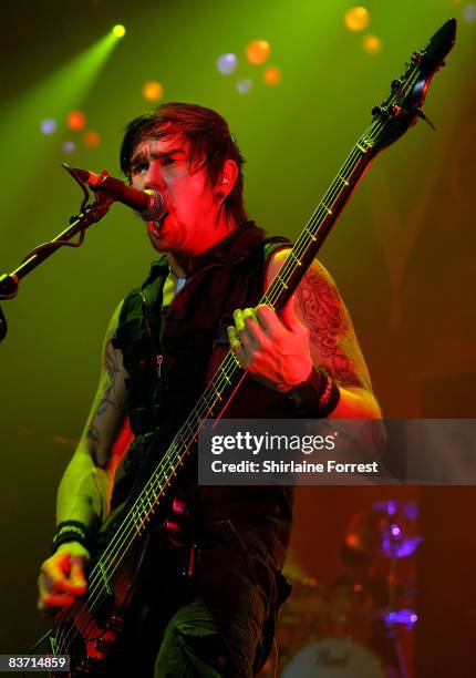 Jason "Jay" James of Bullet For My Valentine performs a sold out show at Apollo, 16 November, 2008 in Manchester, England.