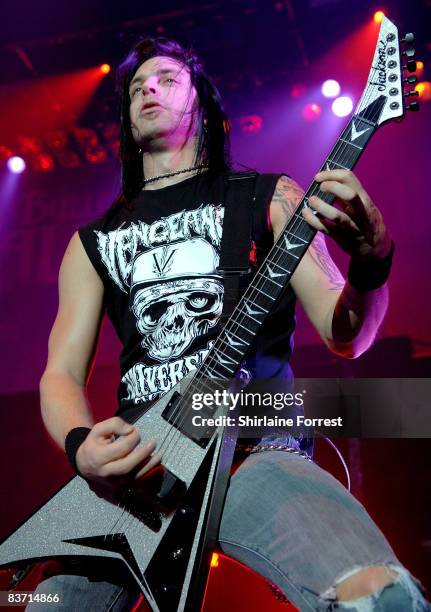 Matthew Tuck of Bullet For My Valentine performs a sold out show at Apollo, 16 November, 2008 in Manchester, England.