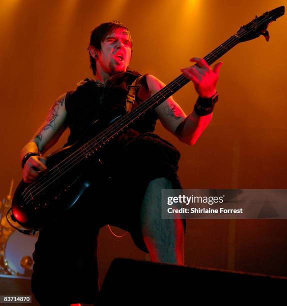 Jason "Jay" James of Bullet For My Valentine performs a sold out show at Apollo, 16 November, 2008 in Manchester, England.