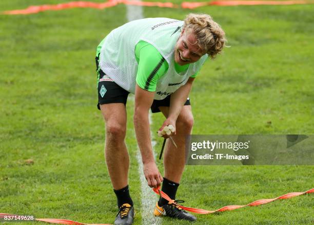 Jesper Verlaat of Werder Bremen looks om during the Training Camp of SV Werder Bremen on July 13, 2017 in Zell am Ziller, Austria.