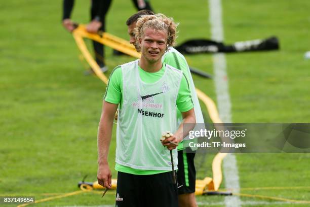 Jesper Verlaat of Werder Bremen looks om during the Training Camp of SV Werder Bremen on July 13, 2017 in Zell am Ziller, Austria.