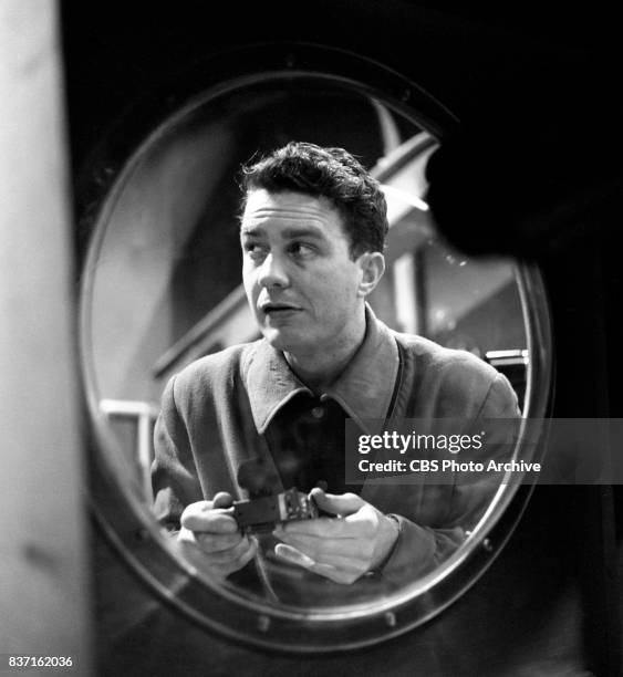 "Rod Brown of the Rocket Rangers" the CBS television science fiction series, broadcast live. Pictured is Cliff Robertson . Premiere episode titled:...