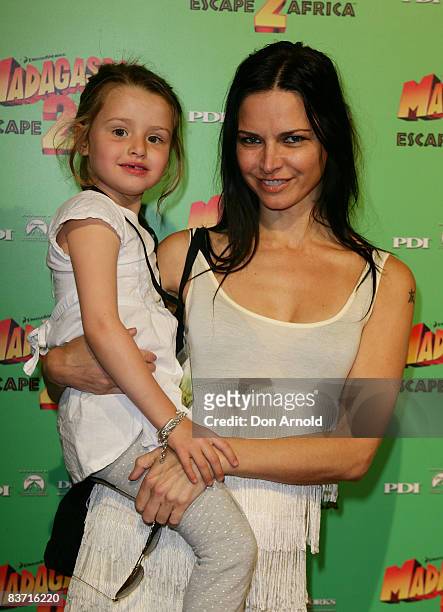 Tali Jatali and her daughter Jaja arrive for the Australian premiere of `Madagascar - Escape 2 Africa' at the State Theatre on November 17, 2008 in...