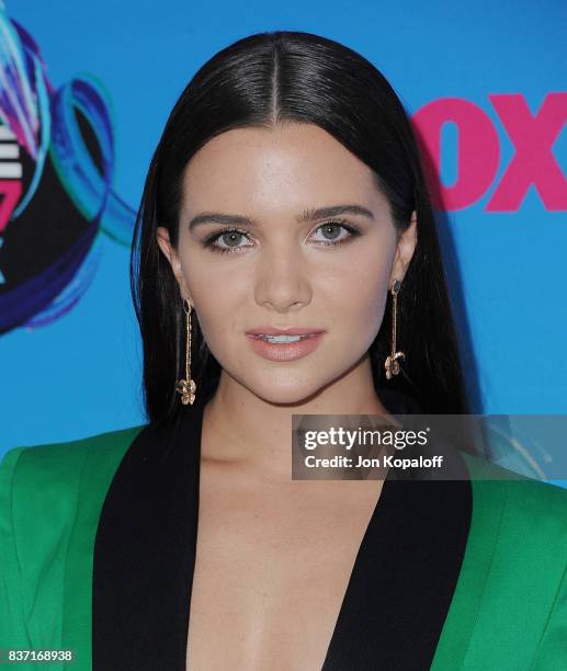 Actress Katie Stevens arrives at the Teen Choice Awards 2017 at Galen Center on August 13, 2017 in Los Angeles, California.