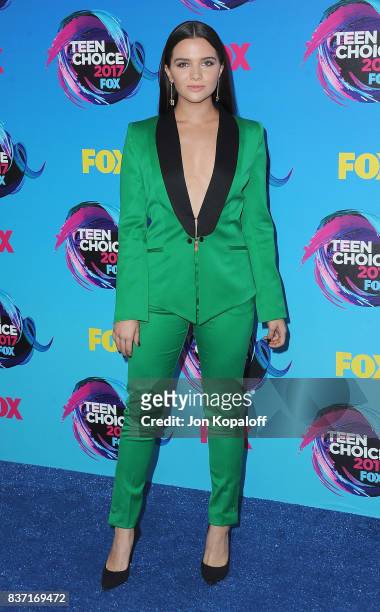 Actress Katie Stevens arrives at the Teen Choice Awards 2017 at Galen Center on August 13, 2017 in Los Angeles, California.